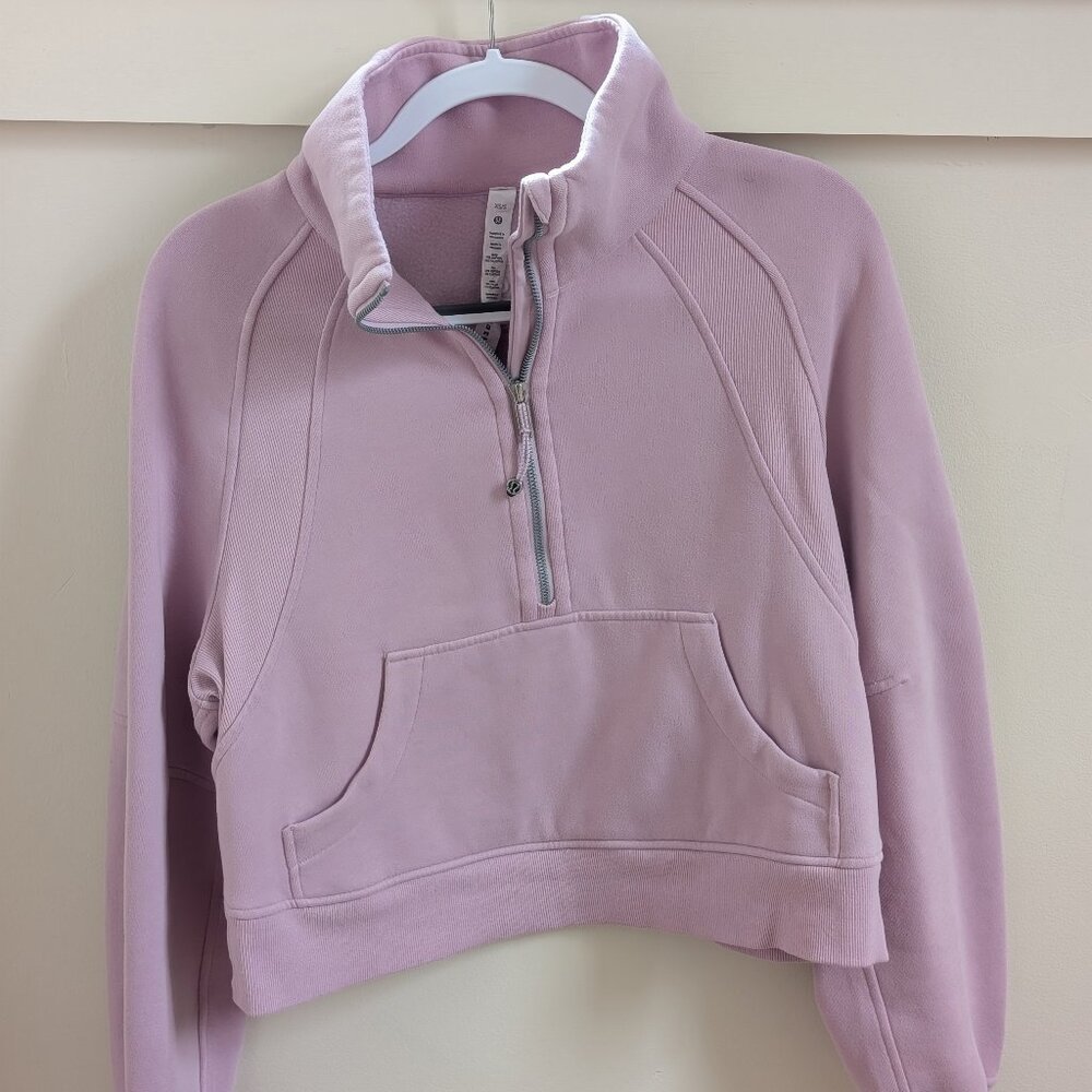 lululemon Scuba Oversized Funnel Neck Half Zip in Pink Peony (size XS/S)